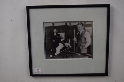 Lot 108 - Black and white photograph of two billiards...