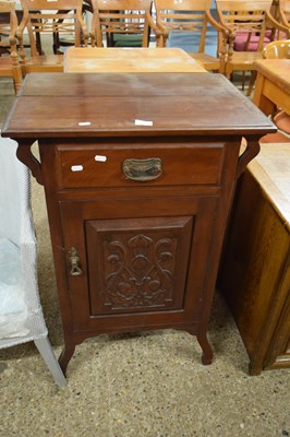 Lot 290 - LATE VICTORIAN MAHOGANY BEDSIDE CABINET WITH...
