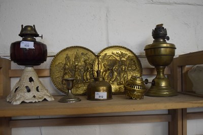 Lot 512 - Various lamps,brass ware etc