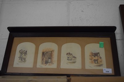 Lot 539 - Frame containing four sketches of Norwich scenes