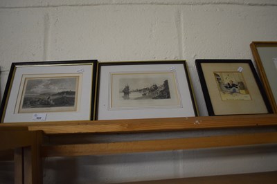 Lot 557 - Three various framed prints including cartoon "...