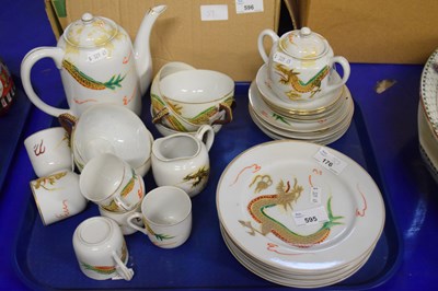 Lot 595 - Oriental export tea set (a/f)