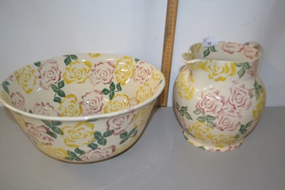 Lot 10 - Emma Bridgewater wash bowl and jug with rose...