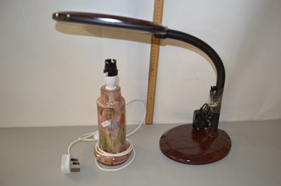 Lot 20 - Jersey Pottery table lamp together with a...