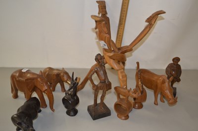 Lot 26 - Collection of various African hardwood figures...