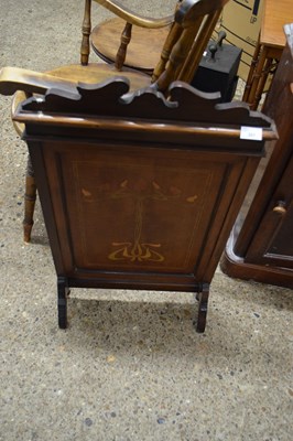 Lot 301 - LATE VICTORIAN MAHOGANY AND INLAID FIRE SCREEN