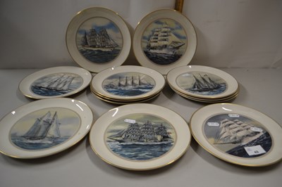 Lot 49 - Set of twelve tall ships plates