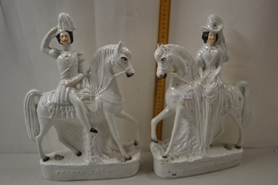 Lot 64 - Staffordshire flat back figures, Prince and...