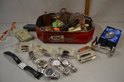 Lot 83 - Box of various mixed items to include watches,...