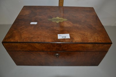 Lot 118 - Victorian walnut veneered writing box of...
