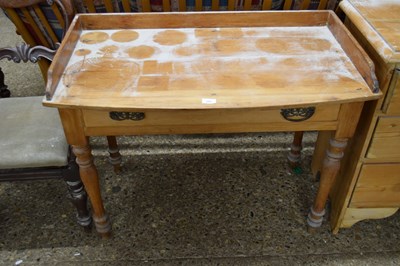 Lot 309 - LATE VICTORIAN PINE BOW FRONT SIDE TABLE OR...