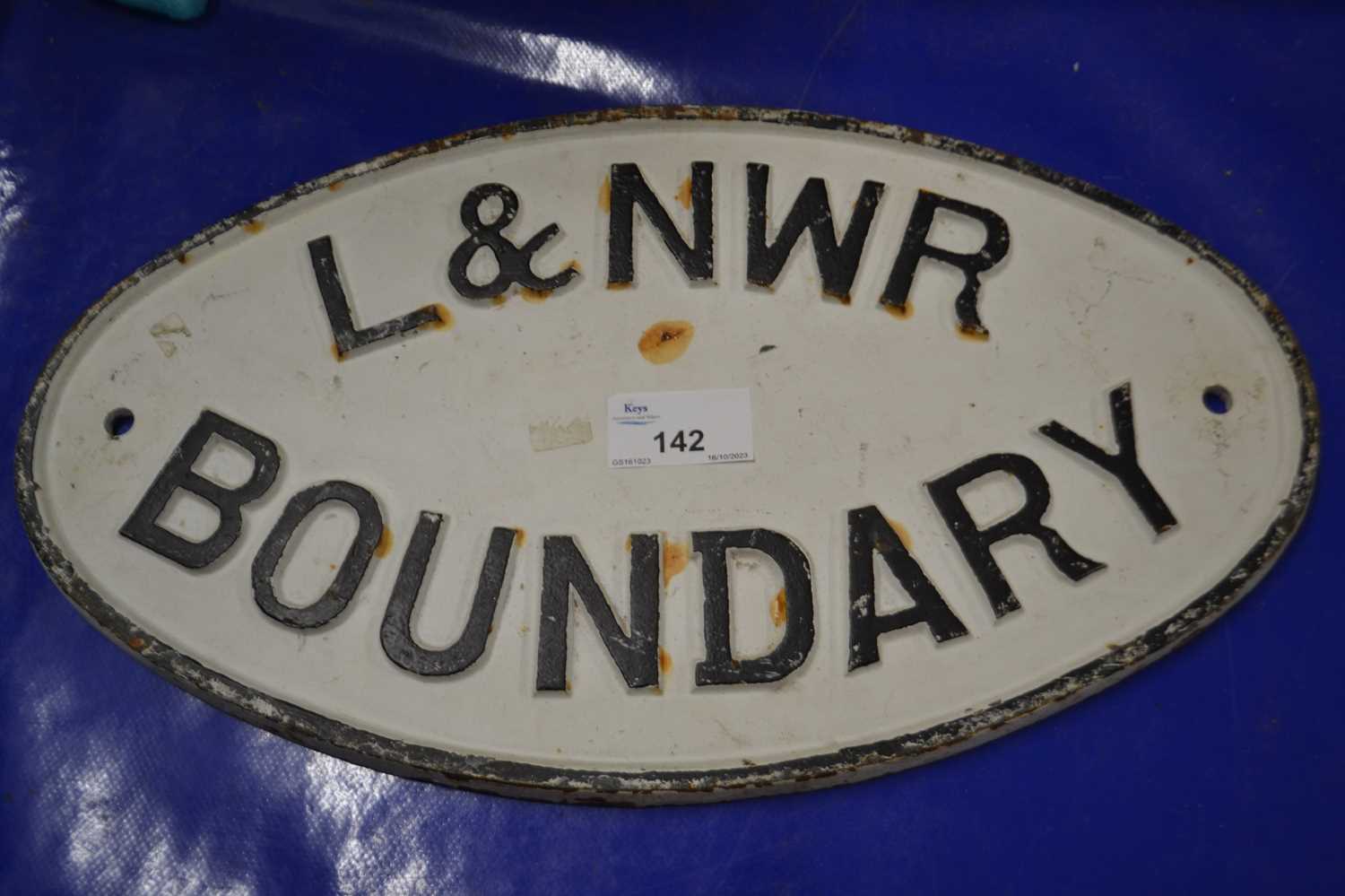 Lot 142 - Cast metal railwayy plaque marked L&NWR