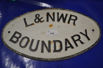 Lot 142 - Cast metal railwayy plaque marked L&NWR...