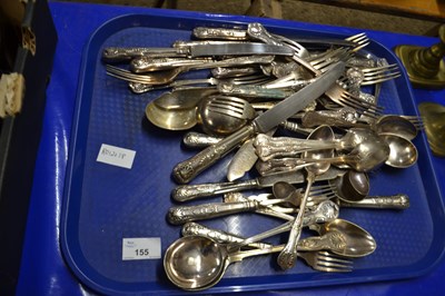 Lot 155 - Tray of assorted silver plated cutlery