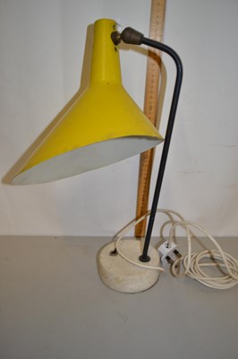 Lot 156 - Retro mid Century table lamp with yellow shade