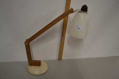 Lot 157 - Vintage wood framed anglepoise type desk lamp