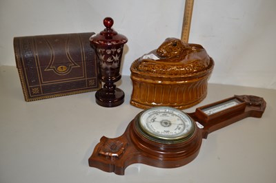 Lot 181 - Mixed Lot: Hardwood framed barometer, a game...