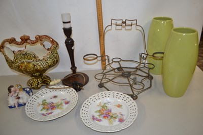 Lot 183 - Mixed Lot: Table lamp, a porcelain table...