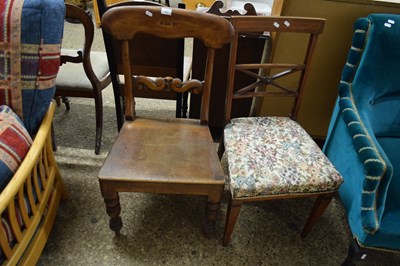 Lot 320 - 19TH CENTURY BAR BACK HARD SEATED CHAIR OF...