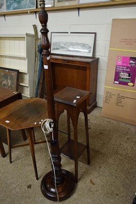 Lot 330 - 20TH CENTURY DARK WOOD STANDARD LAMP TOGETHER...