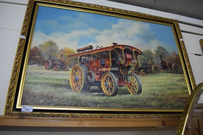 Lot 205 - L V Norwood - study of traction engines, oil...