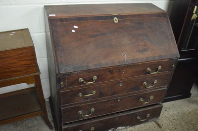 Lot 213 - Georgian mahogany bureau, for repair, 91cm wide