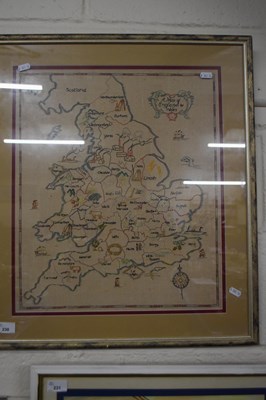 Lot 230 - Vintage needlework map of England and Wales