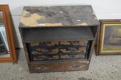 Lot 235 - 19th Century Oriental black lacquered cabinet,...