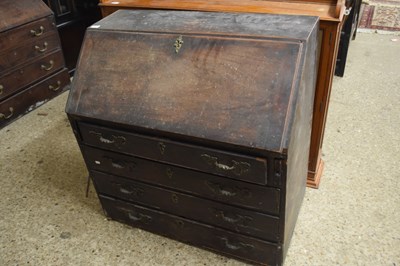 Lot 250 - Georgian mahogany bureau, for restoration