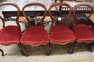 Lot 257 - Set of four Victorian mahogany balloon back...