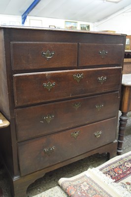 Lot 260 - Georgian oak five drawer chest , for repair