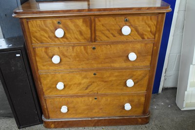 Lot 337 - VICTORIAN MAHOGANY CHEST OF TWO SHORT OVER...