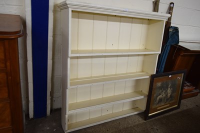Lot 338 - WHITE PAINTED WALL MOUNTED FOUR-TIER SHELF...
