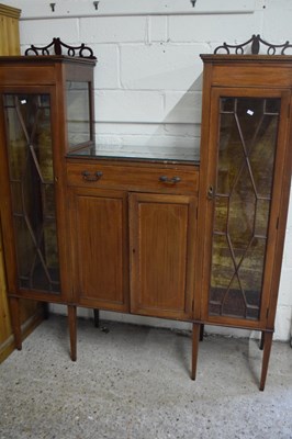 Lot 333 - Edwardian mahogany drop centre display cabinet...