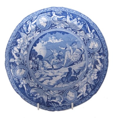 Lot 49 - A rare pearlware plate c1810 printed in...