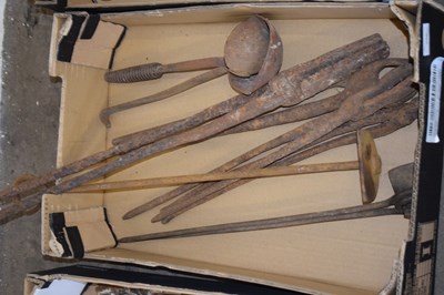 Lot 790 - BOX VARIOUS BLACKSMITHS TOOLS