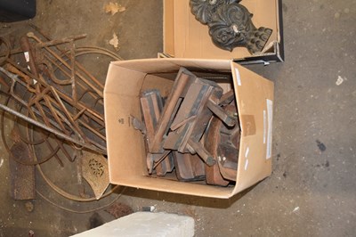 Lot 804 - BOX OF WOODEN WOODWORKING PLANES