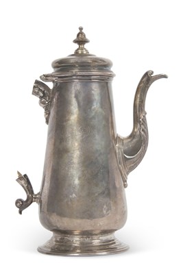 Lot 271 - A George II silver coffee pot of plain and...