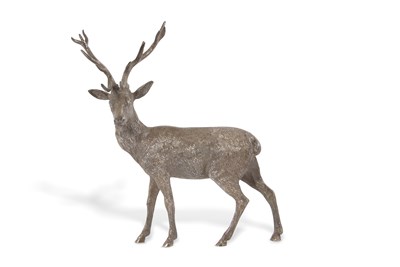 Lot 282 - An Elizabeth II silver cast red deer stag,...