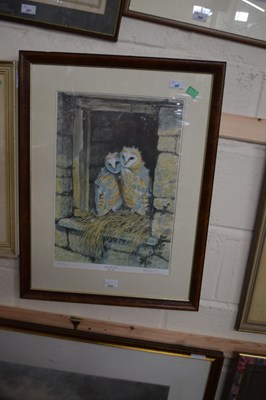 Lot 814 - YOUNG BARN OWLS (TYTO ALBA), LTD ED PRINT,...