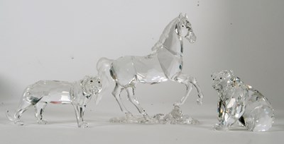 Lot 11 - A Swarovski model of a prancing horse on...