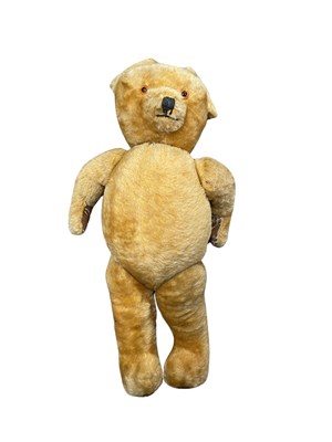 Lot 178 - A large vintage teddy bear, straw stuffed,...