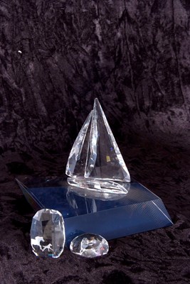 Lot 12 - A Swarovski model of a yacht on fitted stand...