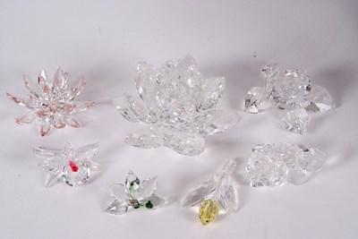 Lot 13 - A group of Swarovski crystal flowers including...