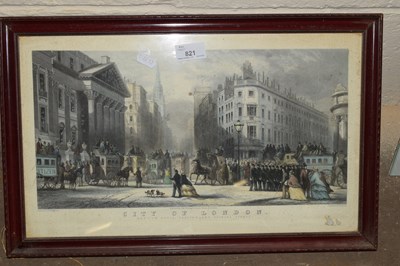 Lot 821 - COLOURED ENGRAVING, CITY OF LONDON, F/G, 49CM...