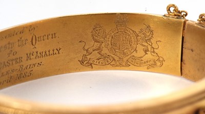 Lot 361 - A Queen Victoria presentation bangle, the...