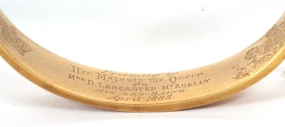 Lot 361 - A Queen Victoria presentation bangle, the...