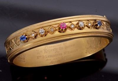 Lot 361 - A Queen Victoria presentation bangle, the...