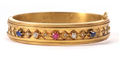 Lot 361 - A Queen Victoria presentation bangle, the...