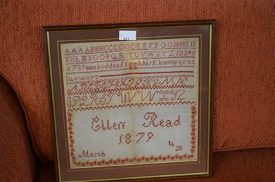 Lot 827 - NEEDLEWORK SAMPLER SIGNED 'ELLEN READ MARCH...